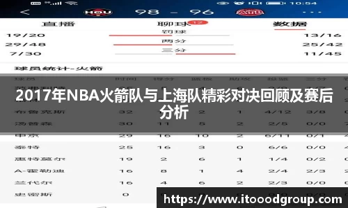 2017年NBA火箭队与上海队精彩对决回顾及赛后分析